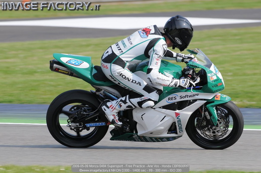 2009-05-09 Monza 0484 Supersport - Free Practice - Arie Vos - Honda CBR600RR